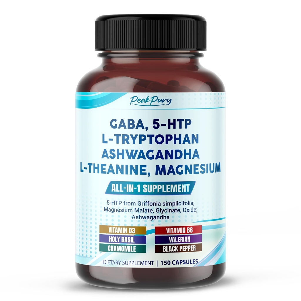 GABA, 5-HTP L-Tryptophan Ashwagandha Χαμομήλι L-Θεανίνης Μαγνήσιο - Κατασκευασμένο στις ΗΠΑ