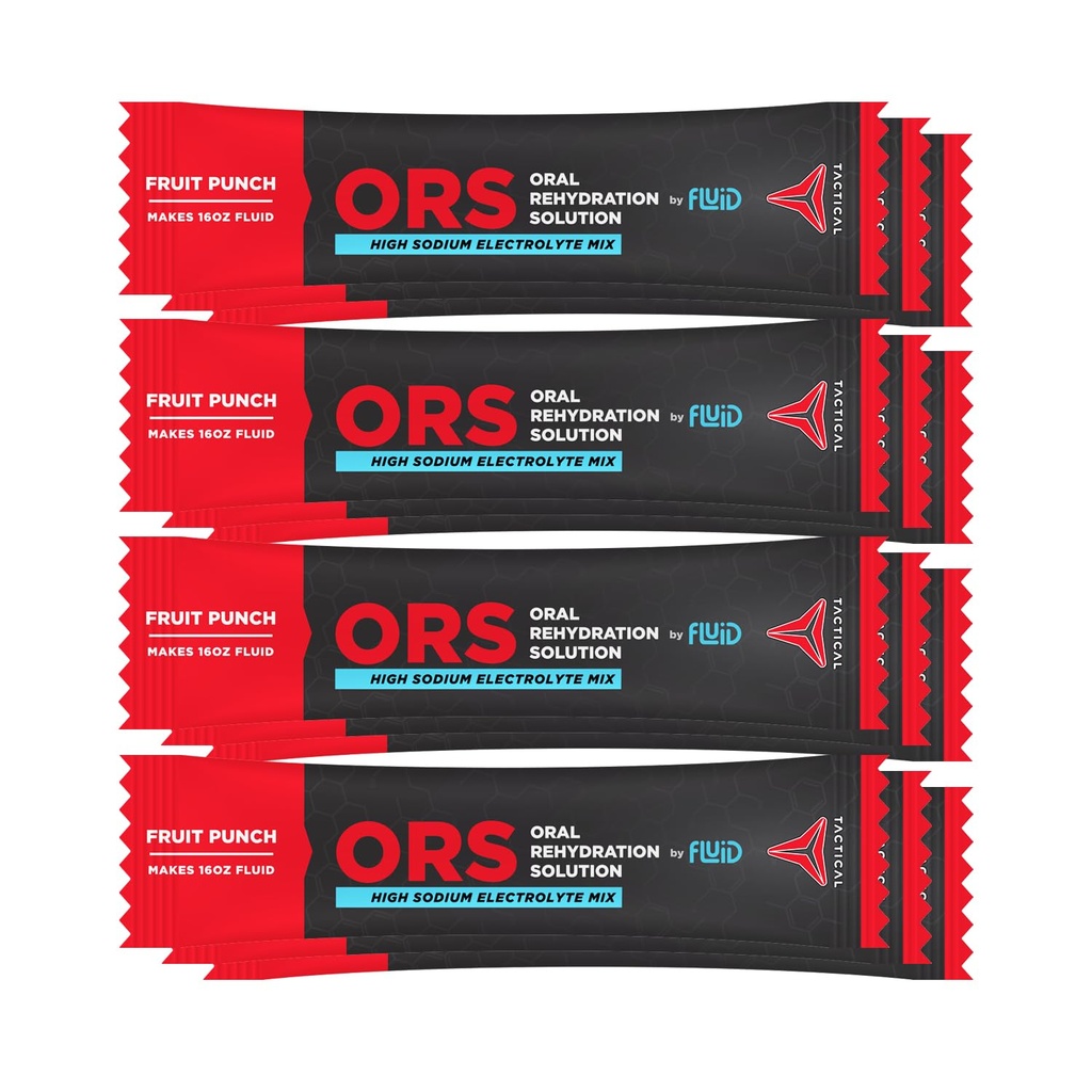 Υγρό Tactical - ORS (Oral Rehydration Solution), Recover Γρηγορότερα, Extreme Dehydration Electrolytes, 12pack (Fruit Punch)
