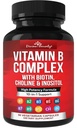 Divine Bounty Super B Complex Vitamins - Όλες οι βιταμίνες Β συμπεριλαμβανομένων των B12, B1, B2, B3, B5, B6, B7, B9, Folic Acid - Vitamin B Supplement - Υποστήριξη Υγιεινής Ενέργειας Μεταβολισμός - 90 κάψουλες χορτοφάγων