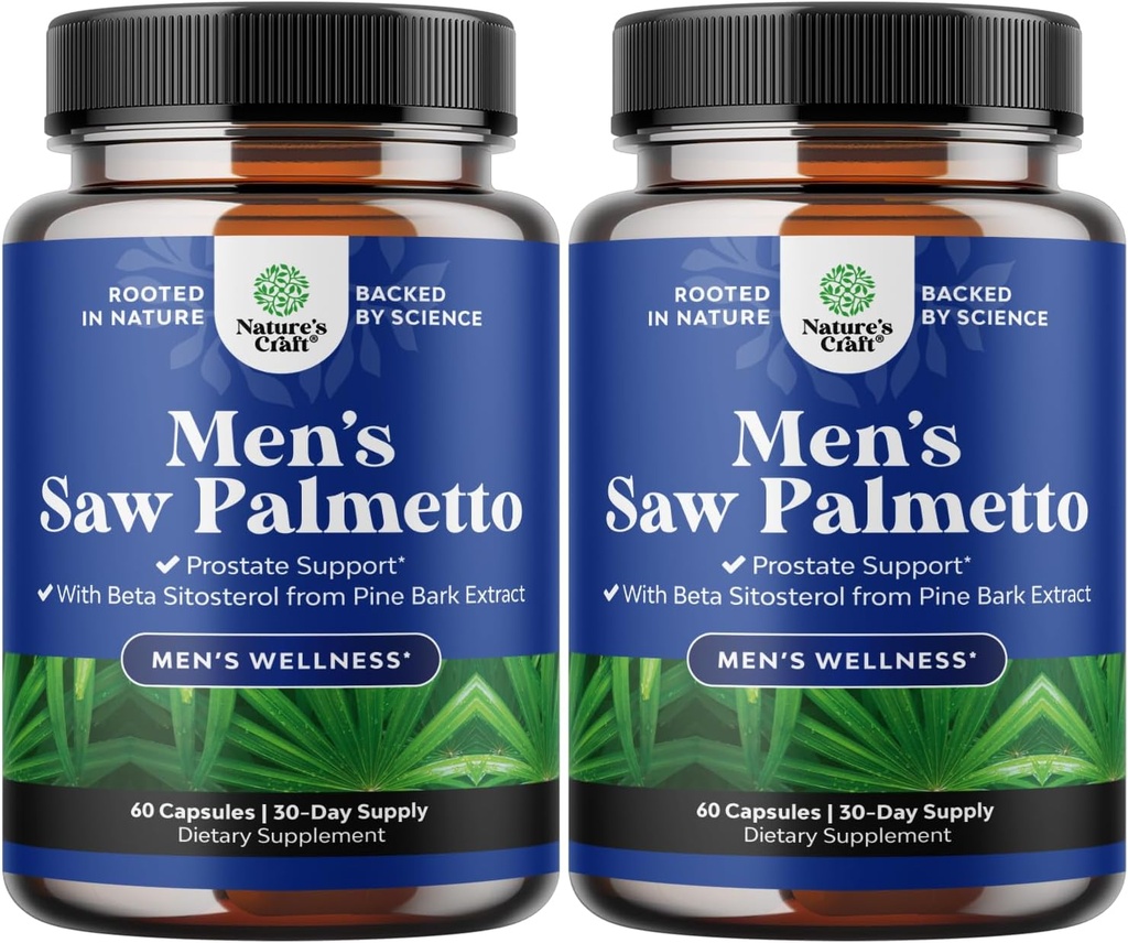 Saw Palmetto για τους άνδρες με Beta σιτοστερόλη - Saw Palmetto εκχύλισμα Prostate συμπλήρωμα υποστήριξης για την υγεία των ανδρών & καλύτερο έλεγχο της ουροδόχου κύστης συν αποκατάσταση συμπλήρωμα μαλλιών για την υγεία των ανδρών - 2 Pack