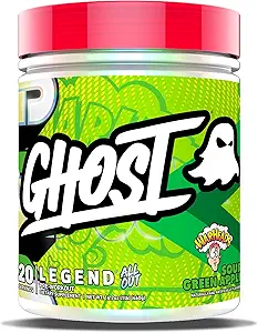 GHOST Legend All Out Pre-Workout Powder, Warheads Sour Green Apple - 20 Servings - Pre-Workout Supplement for Men & Women - Energy & Pumps - Caffeine, L-Citrulline, & Beta Alanine Blend - Sugar Free