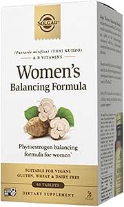 Solgar Women's Balancing Formula, 60 Tablets - Pueraria Mirifica - Phytoestrogen Balancing Formula, Energy Metabolism, Nervous System Health - Vegan, Gluten-Free, Dairy Free, Kosher - 60 Servings