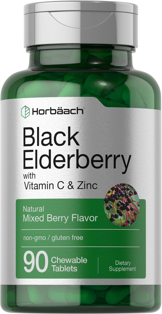 Horbaach Black Elderberry με Βιταμίνη C και ψευδάργυρο 