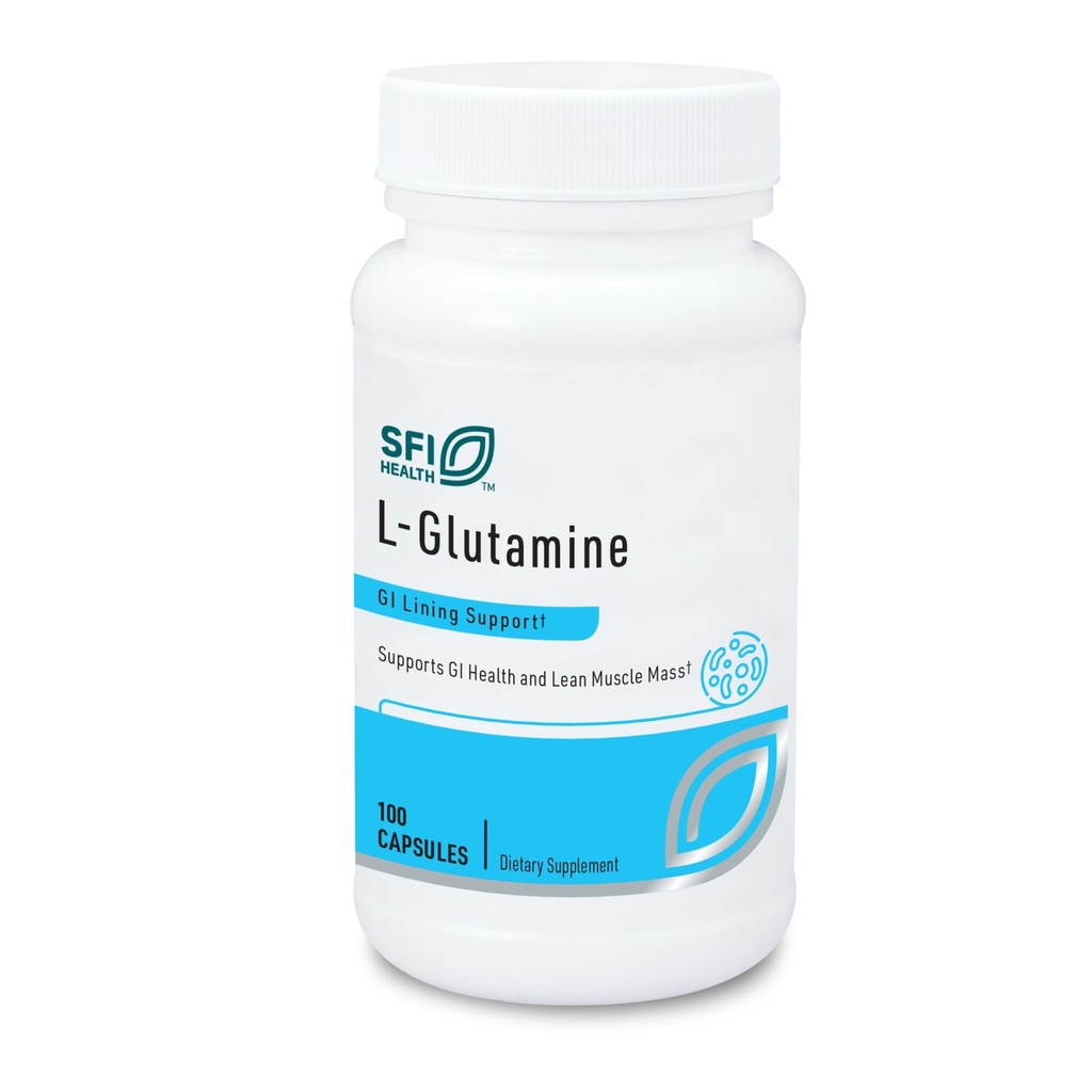 Klaire Labs SFI Health L Γλουταμίνη Κάψουλες - 500 μιλιγκράμ Hypoallergenic Amino Acids Συμπλήρωμα - Υποστηρίζει τη λειτουργία μυών & GI - Χωρίς γαλακτοκομικά & γλουτένη (100 κάψουλες)