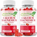 Ασβέστιο Μαγνήσιο Ψευδάργυρος Gummies με υψηλή απορρόφηση Μαγνήσιο 300mg, συμπλήρωμα ασβεστίου με D3 για οστά, μύες & ανοσοποιητική υποστήριξη για παιδιά & ενήλικες, φράουλα Γεύση, 120 Count