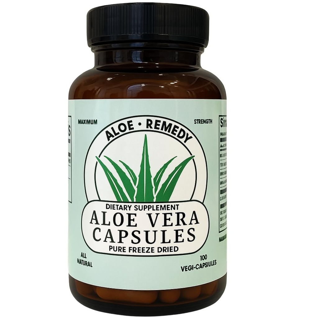 Aloe Vera Κάψουλες 180 Count Freeze Αποξηραμένο Gel και Leaf Powder για την υποστήριξη IC BPS Digestive και Bladder Health Made in USA Φυσικό συμπλήρωμα