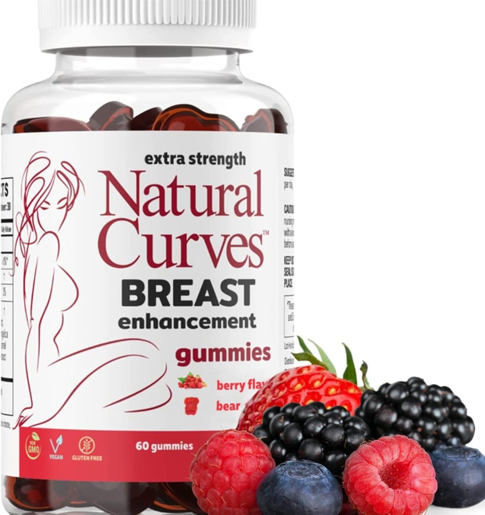 Breast Enhancement Gummies – Bust Firming & Lifting Support – Plant-Based Herbal Formula for Fuller, Perkier Breasts – Feminine Health Supplement – Made in USA – 60 Gummies