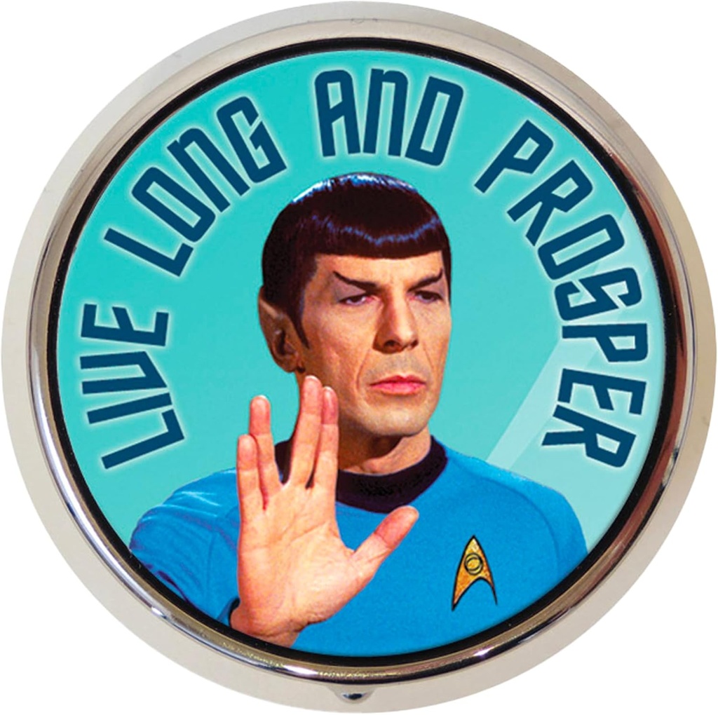 Original Star Trek Spock Leonard Nimoy Pill Box - Συμπαγές 1 ή 2 θήκη ιατρικής διαμερίσματος