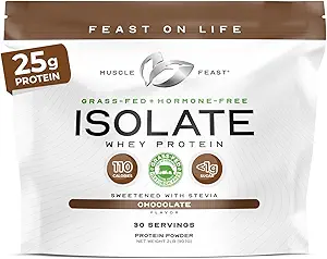 Μύες Fast Grass-Fed Whey Protein Isolate, All Natural Hormone Free Pasture Μεγαλωμένη, Whey Isolate Protein Powder για άνδρες και γυναίκες, Clean, Gluten-Free, Delicious Isolate Protein - Σοκολάτα, 2lb
