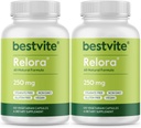 BESTVITE Filler-Free Relora 250mg (240 κάψουλες χορτοφάγων) (120 x 2) – Κλινικά ερευνηθεί – Όχι Stearates – Vegan – Χωρίς πληρωτικά – Υποστηρίζει τη διαχείριση του περιστασιακού στρες*