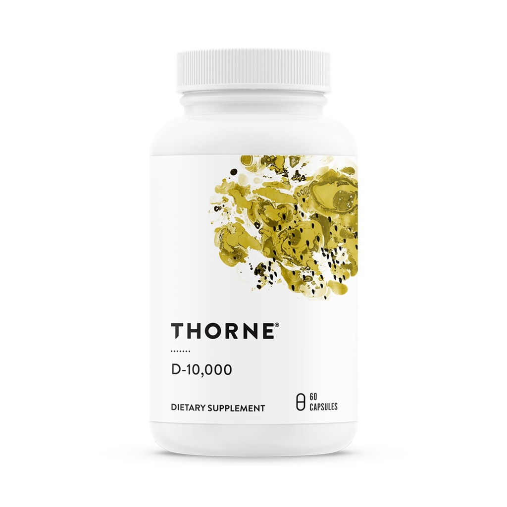 THORNE - Συμπλήρωμα βιταμίνης D3 - Υποστηρίζει υγιή οστά, δόντια, μύες, καρδιαγγειακή & ανοσοποιητική λειτουργία * - Γλουτένη, γαλακτοκομικά & χωρίς σόγια - 10. 000 IU - 60 Υπηρεσίες