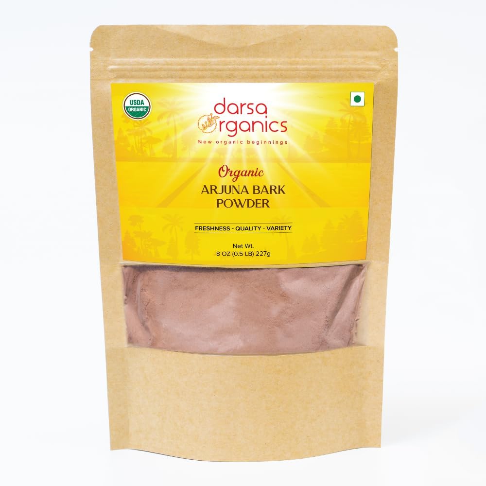 Arjuna Powder, 8 oz - USDA Organic Terminalia Arjuna για την καρδιοαγγειακή υποστήριξη, την υγεία της καρδιάς και τη συντήρηση της αρτηριακής πίεσης, Arjuna Bark Powder, μη ΓΤΟ, χωρίς γλουτένη, Kosher