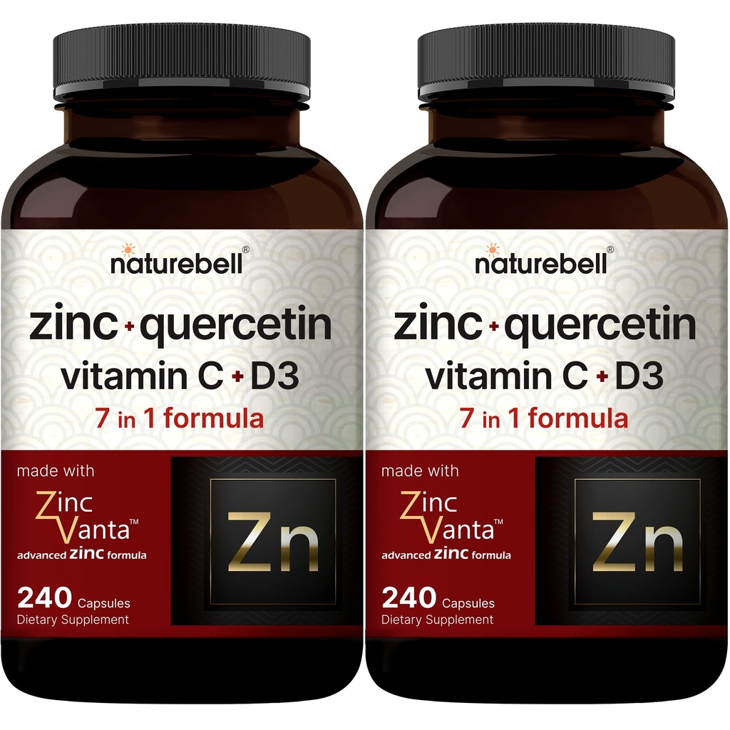 NatureBell Ψευδάργυρος Quercetin με Βιταμίνη C & D3, 480 Κάψουλες (2 Συσκευασία) 