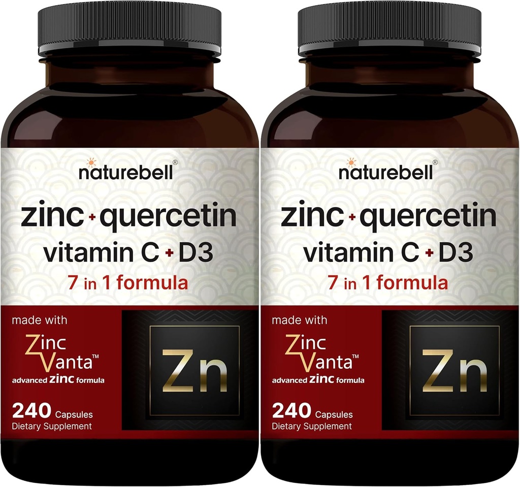 NatureBell Ψευδάργυρος Quercetin με Βιταμίνη C & D3, 480 Κάψουλες (2 Συσκευασία) 