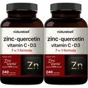NatureBell Ψευδάργυρος Quercetin με Βιταμίνη C & D3, 480 Κάψουλες (2 Συσκευασία) 