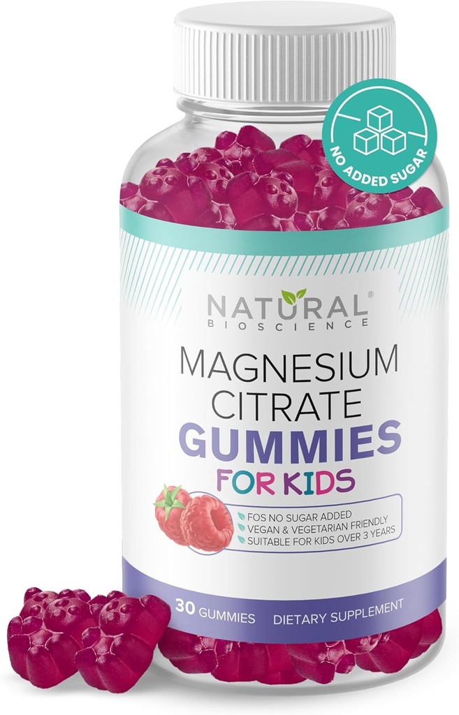 Χωρίς ζάχαρη Μαγνήσιο Gummies για τα παιδιά 100mg - Κρέμα μαγνησίου για την υποστήριξη της ηρεμίας & του ύπνου Chewable Kids, Βοήθεια για τον Ύπνο, Anti-Stress, Υγεία των οστών, χαλάρωση των μυών, 30 Vegan χωρίς γλουτένη Gummys
