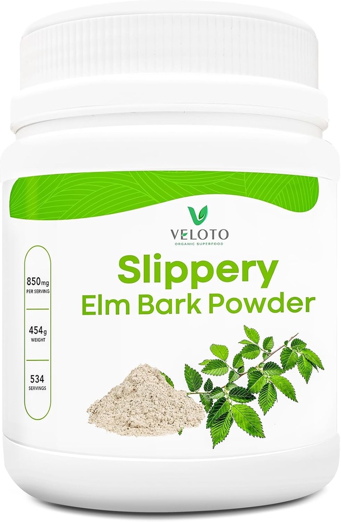 Slippery Elm Bark Powder, Slippery Elm Inner Bark Powder, Φυσικό συμπλήρωμα βοτάνων για Καταπραϋντικό Λαρύγγι & Digestive Υγεία, Χωρίς γλουτένη, Μη ΓΤΟ, Vegan-Friendly, 1 lb (534 εξυπηρετούν)