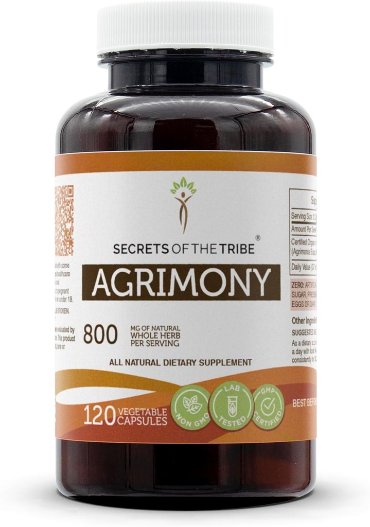 Μυστικά της Φυλής Agrimony 120 Κάψουλες, 800 mg, Agrimony (Agrimonia Eupatoria) Αποξηραμένα Βότανα (120 Κάψουλες)