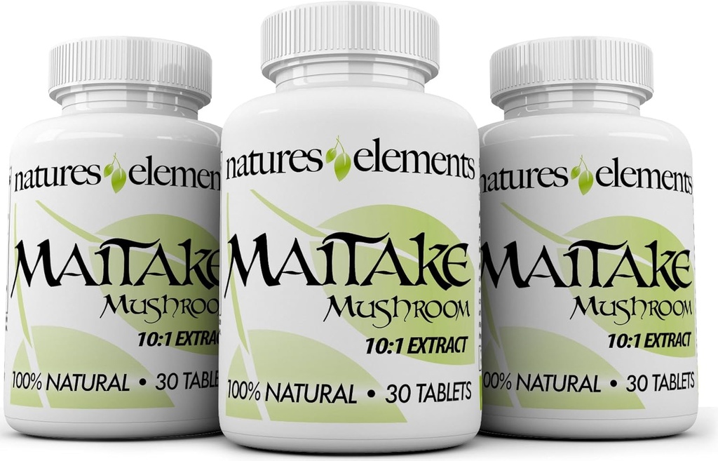 Maitake Mushroom – Συσκευασία των 3 – 10:1 Εκχύλισμα – 500mg δισκία – Τυποποιημένο 30% Πολυσακχαρίτες – 1 μήνα προσφοράς Κάθε – 100% Φυσικό, χορτοφάγος Ασφαλής
