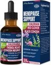 Black Cohosh Εμμηνόπαυση Υποστήριξη σταγόνες, Phytoestrogen Συμπληρώματα W/Red Clover, Motherwort & St. John's Wort Extract για Hot Flashs, Night Sweats & Comfort. Cimicifuga para Εμμηνόπαυση. 2oz
