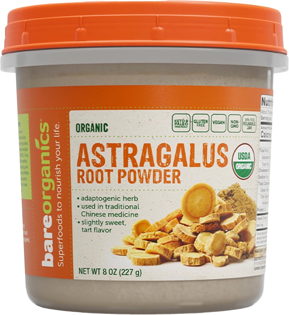 BareOrganics Organic Vegan Astragalus, 8 Ουγγιά