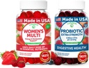 Lunakai USA Made Women Multivitamin & Probiotic Gummies Bundle – 16 Multi Vitamins & Probiotic for Digestion Support – 60ct Κάθε μία