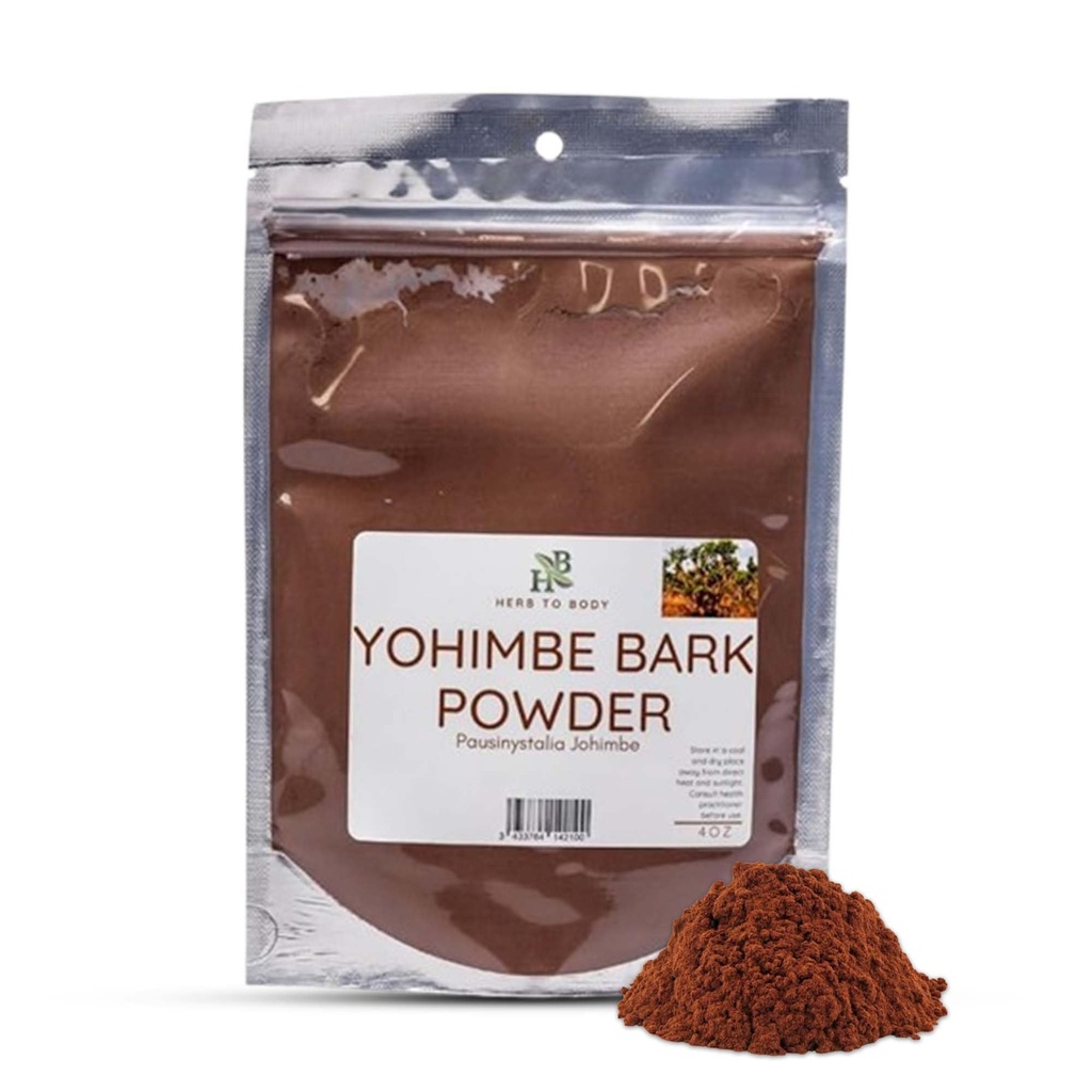 Herb To Body Yohimbe Bark Powder – 4 oz, Wildcrafted Dried Yohimbe Powder Sourced from Africa for Herbal Tea and Traditional Uses