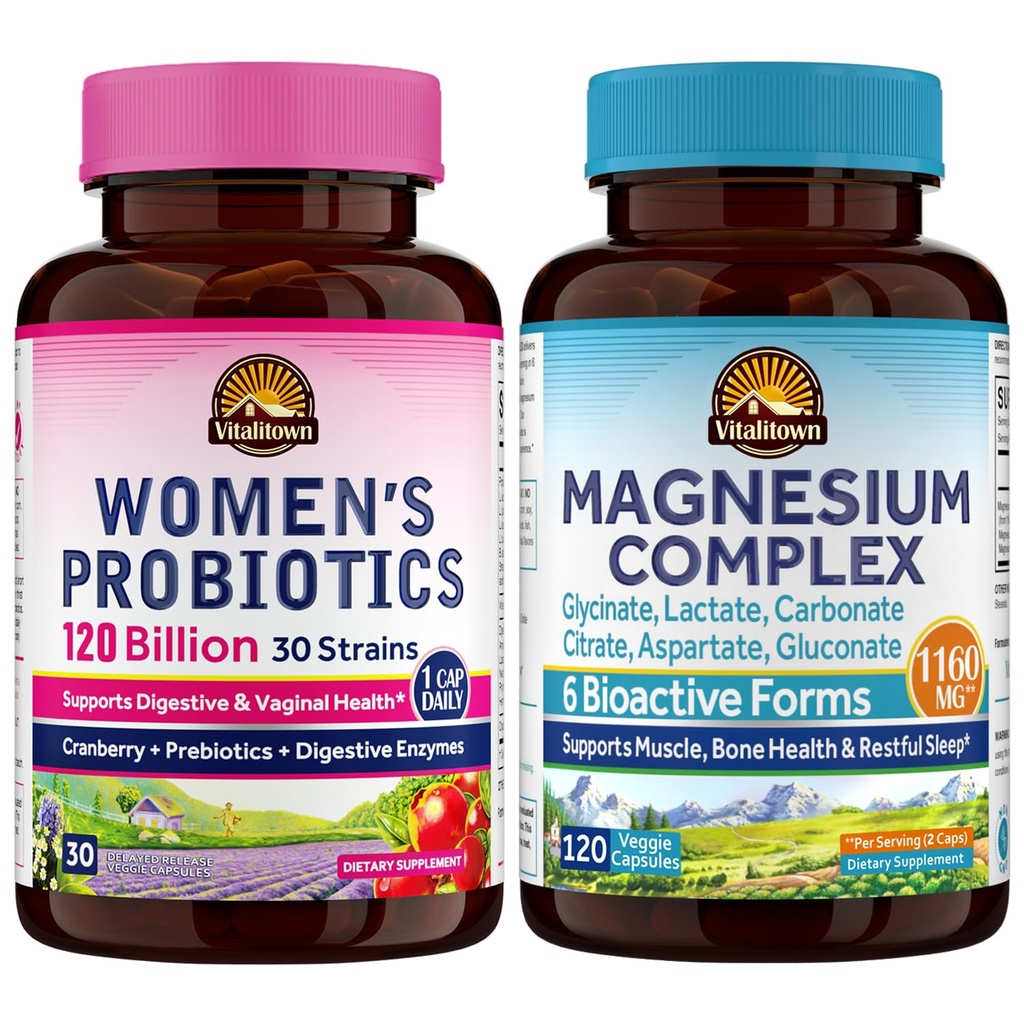 Vitalitown Probiotic + Magnesium Bundle (Pack of 2) 