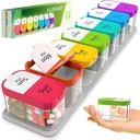 Extra Large Weekly Pill Organizer - XL Vitamin Holder με 7 Αποσπώμενα AM Διαμερίσματα - Φορητό φαρμακείο για το σπίτι και τα ταξίδια, Μεγάλο συμπλήρωμα εμπορευματοκιβωτίων για εβδομαδιαία ή καθημερινή χρήση, Rainbow