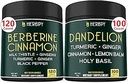 Bundle 7in1 Berberine HCl & 6in1 Dandelion Supplement - Support Immune, Digestion and Heart Health