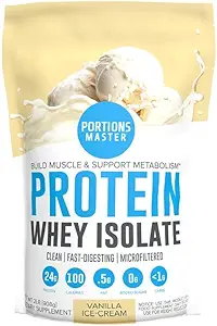 Μερίδες Master CFM Whey Isolate Protein Powder, 2 LB, 23g χαμηλής υδατανθράκων, χαμηλής περιεκτικότητας σε λίπος, ψυχρής παραγωγής, γρήγορη απορρόφηση, μυϊκή ανάπτυξη & υποστήριξη αποκατάστασης (Vanilla Ice Cream)