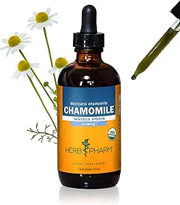 Βότανο Pharm Certified Organic Chamomile Liquid Extract for Calming Νευρικό Σύστημα Υποστήριξη - 4 Ουγγιά