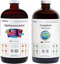 LIQUIDHEALTH Optimum Joint Glucosamine Chondroitin Supplement & Complete MultiDaily Multivitamin Bundle for Men & Women - Immune Support, Bone Joint Health, Whole Foods - USA Made, Vegan, Non-GMO