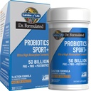 Κήπος Ζωής Dr Formulated Sport Probiotics Digestive Supplement, Organic Prebiotics for Women & Men Athletes, Clinically Studied Turmeric Curcumin, 50 Billion CFU, Gut Health, Acidophilus, 30ct