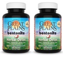 Yerba Prima Great Plains Bentonite Clay Caps Plus Herbal Detox (πακέτο του 2) - Βαθμός τροφίμων - Κάψουλες συμπλήρωμα καθαρισμού ήπατος & παχέος εντέρου