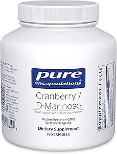 Καθαρές εγκοπές Cranberry D-Mannose - Υποστηρίζει την ουρική τραχεία υγεία* - με Cranberry Fruit Solids - Vegan & Μη ΓΤΟ Συμπλήρωμα διατροφής - 180 κάψουλες