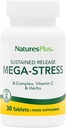 Natures Plus Mega Complex, Sustained Release - 30 Vegetarian Tablets - B Complex, Vitamin C Supplement, Chamomile & Herbs - Gluten-Free - 30 Servings