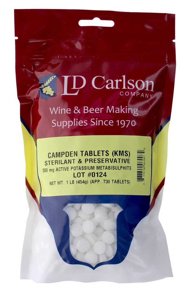 Δισκία Campden (μεταδιθειώδες κάλιο) - 1 lb. χύμα