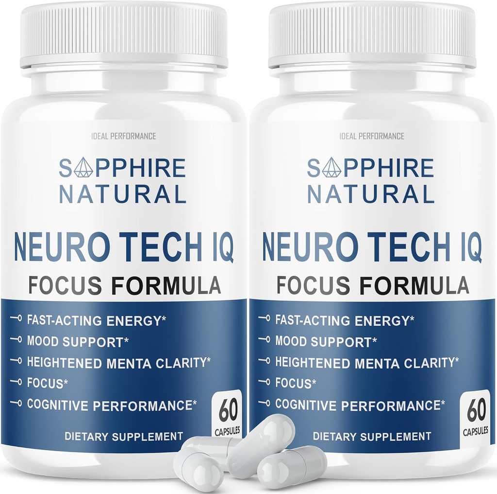(2 Pack) Νευροτεχνολογία IQ Brain Supplement Neurotech Iq Focus Formula Χάπια (120 Κάψουλες)