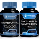 WELNESS LABSRX Resveratrol Κάψουλες 10000 - Μαγνήσιο Γλυκινικό Κάψουλες