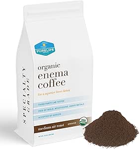 PureLife Enema Coffee- 1 Lb - Organic Gerson Ειδικά - Έδαφος - Μούχλα & Fungus Δωρεάν - Air Ψημένο Μέσο / Shipped Fresh-American Ιδιοκτησία και λειτουργεί από το 2012