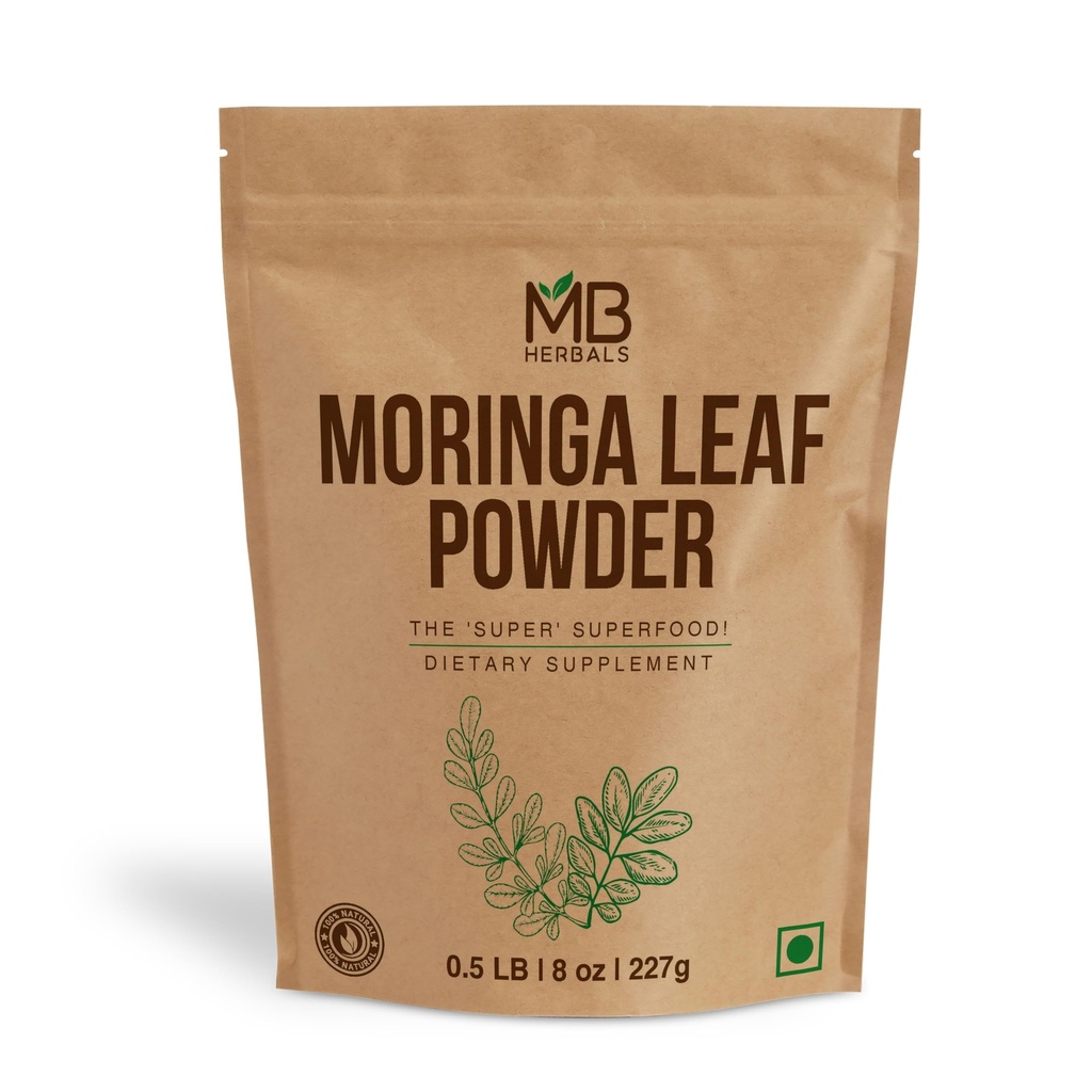MB Herbals Moringa Leaf Powder 8 oz (227g / 0.5 LB) 