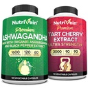 Nutrivein Premium κάψουλες Ashwagandha & ταρτάρ κάψουλες κεράσι Bundle: υψηλής απορρόφησης εκχύλισμα ταρτ κεράσι και Ashwagandha συμπληρώματα για την ανάκτηση, ισορροπία, και ζωτικότητα