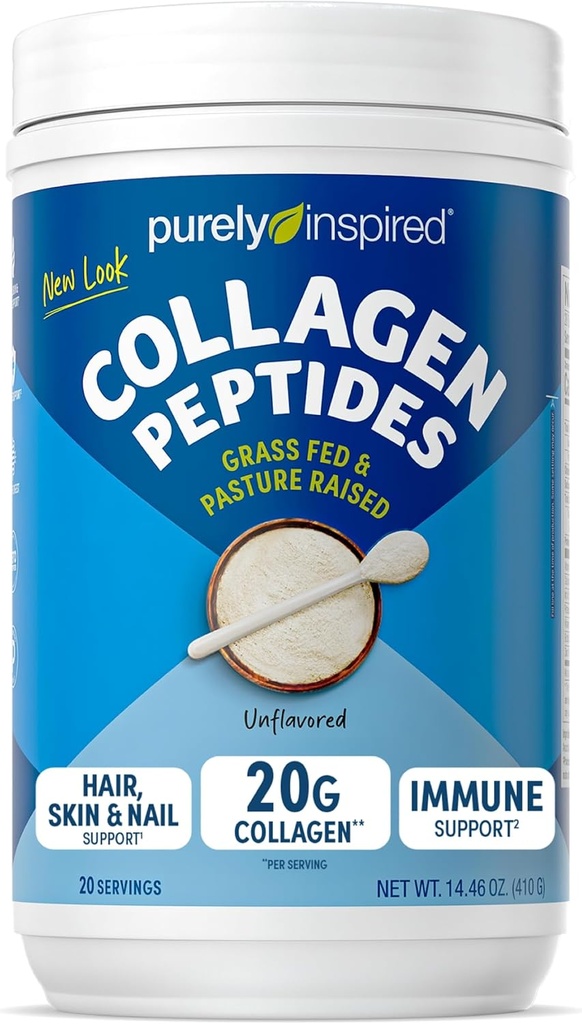 Purely Inspired Collagen Powder, Unflavored (20 Servings) - 20g Collagen Peptides Protein Powder for Women & Men - Grass-Fed & Pasture Raised - Gluten-Free, Paleo & Keto-Friendly Collagen Drink