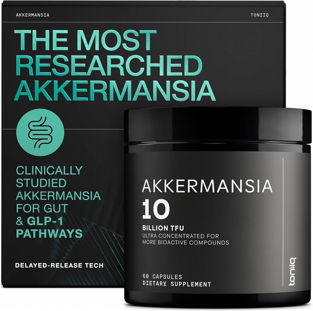 Toniiq Akkermansia Probiotic – 10 δισεκατομμύρια TFU – Υποστηρίζει την υγεία των ούρων και τη δραστηριότητα GLP-1
