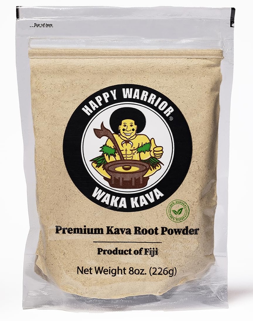 Happy Warrior Kava Powder - Premium Noble Waka Kava από τα Φίτζι - 8 oz