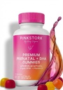 Pink Stork Premium Προγεννητικές Gummy Βιταμίνες με DHA, Folate, και βιταμίνη D - Πολυβιταμίνη και θρεπτικό μείγμα για Νευρωνικό σωλήνα και ανάπτυξη του εγκεφάλου του εμβρύου - Εγκυμοσύνη πρέπει να έχει - 60 Vegan Gummies