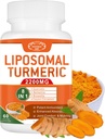 2200mg Liposomal Turmeric Curcumin συμπλήρωμα με μαύρο πιπέρι & Ginger Ενισχυμένη απορρόφηση - 95% εκχύλισμα κουρκουμίνης για κοινή υποστήριξη 60 κάψουλες