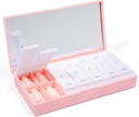 PORT X POLISH Designer Weekly Pill Box Organizer (AM/PM 2X Daily, Blush Pink) 