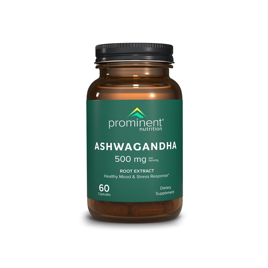 Επιφανές συμπλήρωμα διατροφής Ashwagandha - κλινικά ερευνημένο εκχύλισμα ρίζας Shagandha για υγιή Mood & Stress Support, Τυποποιημένο σε 2,5% Withanolides, 500 mg, 60 Vegan Κάψουλες - 1 συσκευασία